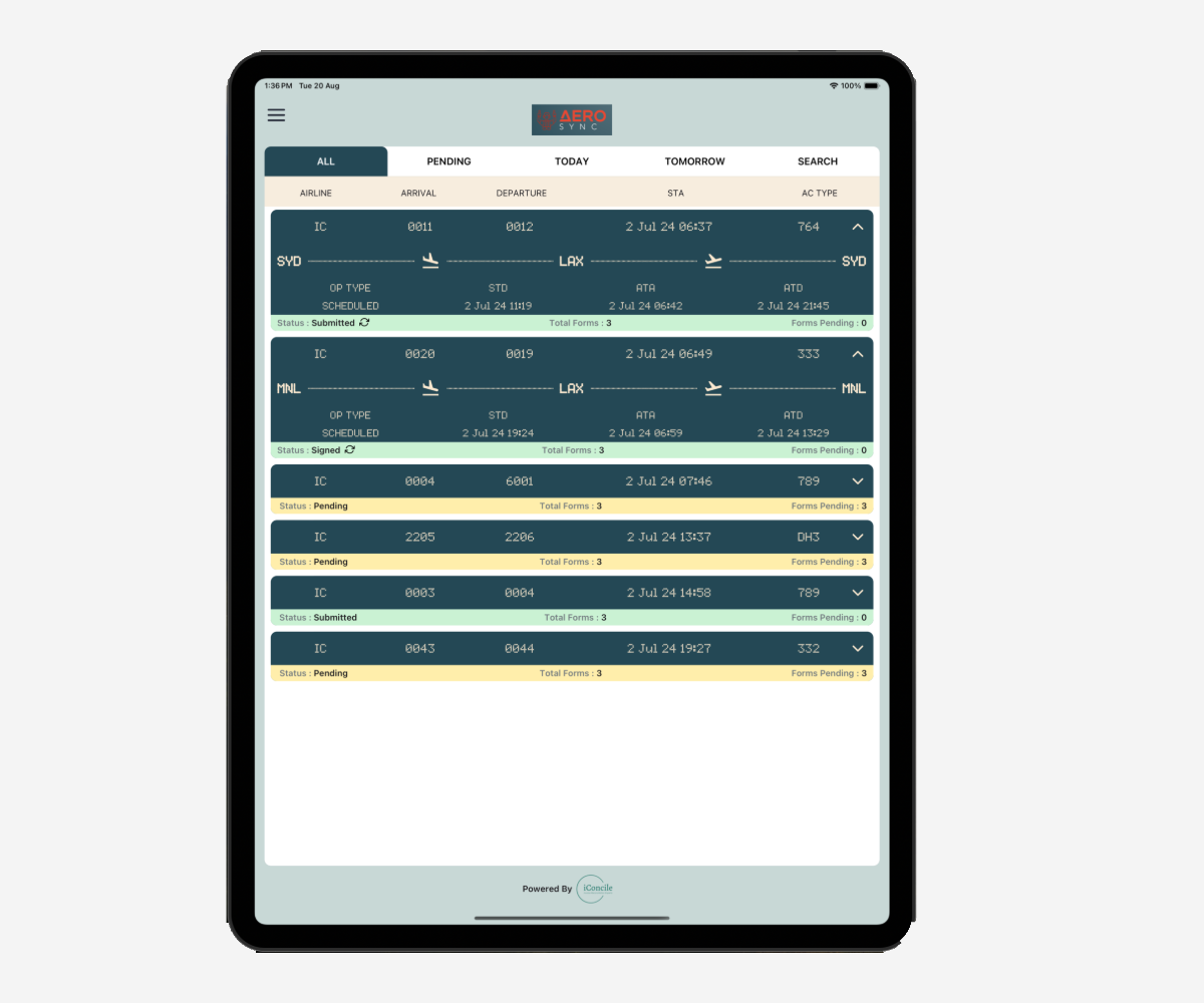 AeroSync List View